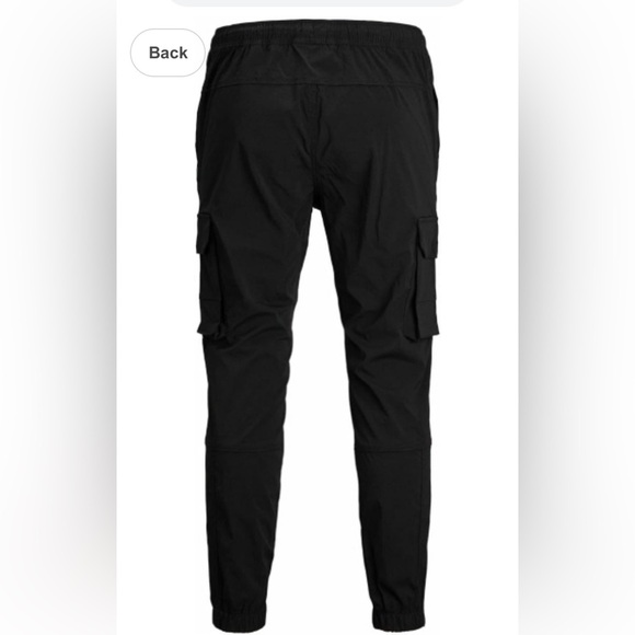 Jack & Jones mens JJIGORDON JUROSS CARGO AKM
BLACK Cargo Pants - Picture 5 of 16